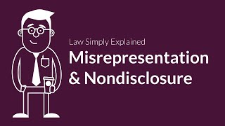 Misrepresentation and Nondisclosure  Contracts  Defenses amp Excuses [upl. by Jacques]