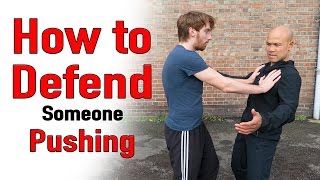 How to defend someone pushing you  Master Wong [upl. by Lowndes]