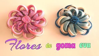 Cómo hacer FLORES con TIRAS de GOMA EVAFOAMY [upl. by Carina]