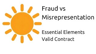 Fraud vs Misrepresentation  Other Essential Elements of a Valid Contract  CA CPT  CS amp CMA [upl. by Nesnar]